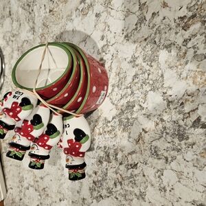 Festive Snowman Holiday Mugs Set - Red and Green